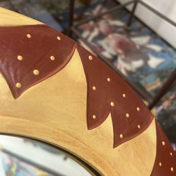 Vintage Whimsical Celestial Sun Moon Crescent Face Wall Mirror 15.5" - Picture 7 of 16